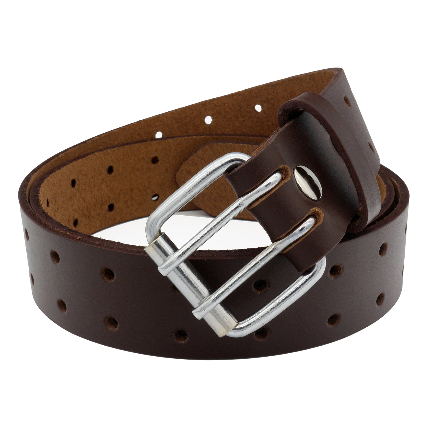 QHA Men's Genuine Leather Belt | Double Pin Buckle | Black & Brown | 32"–60" - QHA UK