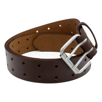 QHA Men's Genuine Leather Belt | Double Pin Buckle | Black & Brown | 32"–60" - QHA UK