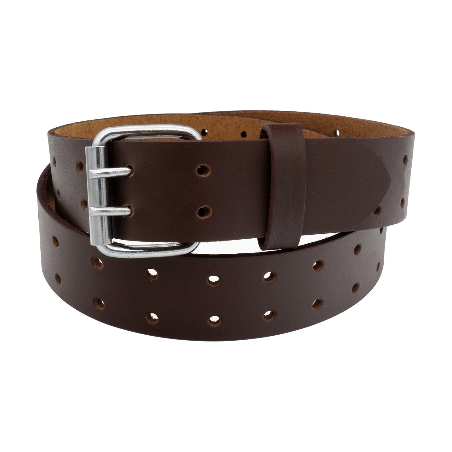 QHA Men's Genuine Leather Belt | Double Pin Buckle | Black & Brown | 32"–60" - QHA UK