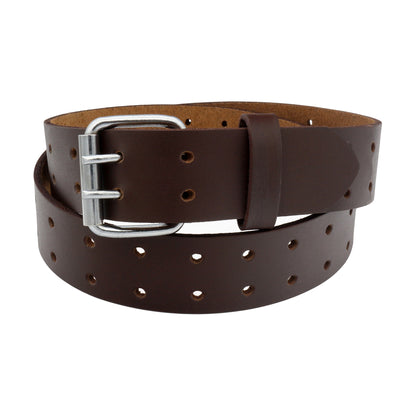 QHA Men's Genuine Leather Belt | Double Pin Buckle | Black & Brown | 32"–60" - QHA UK