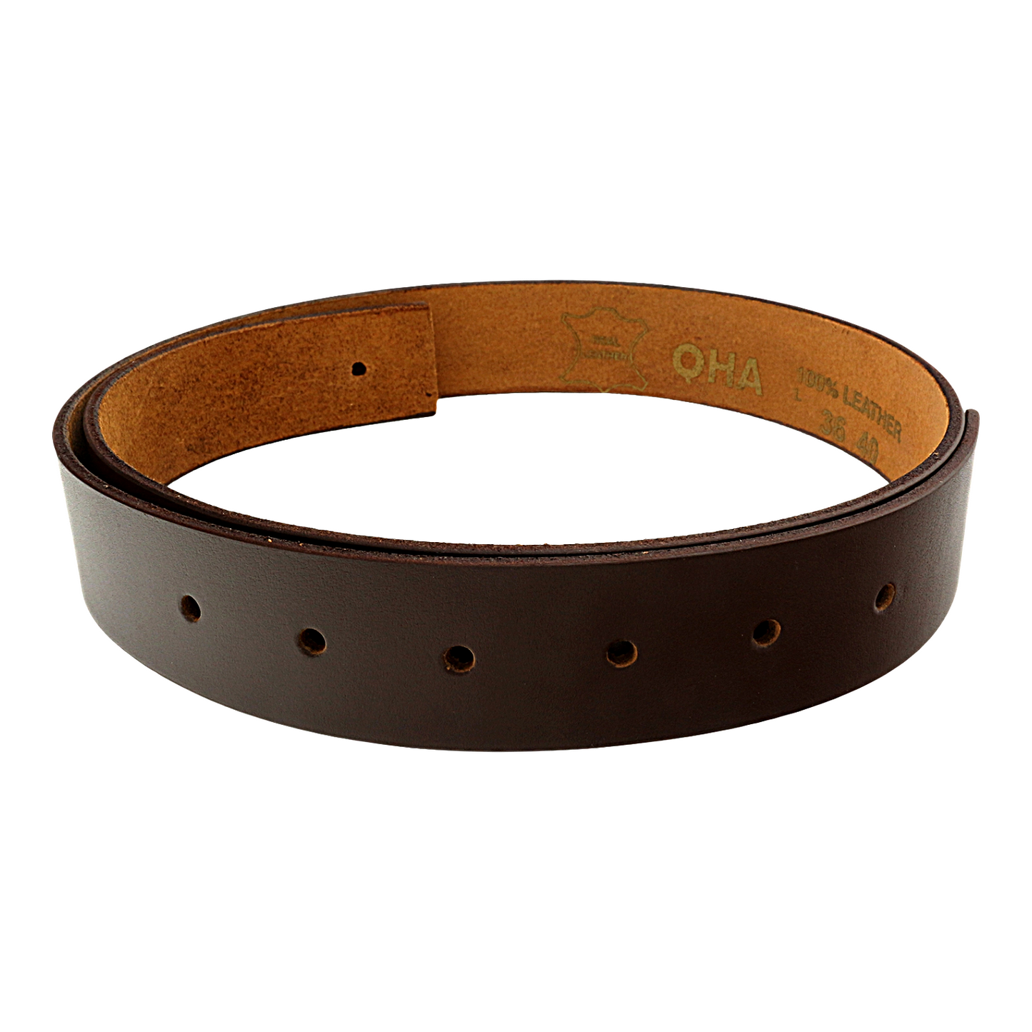 QHA Men's Genuine Leather Belt Strap | No Buckle | 38mm | 32–60" - QHA UK
