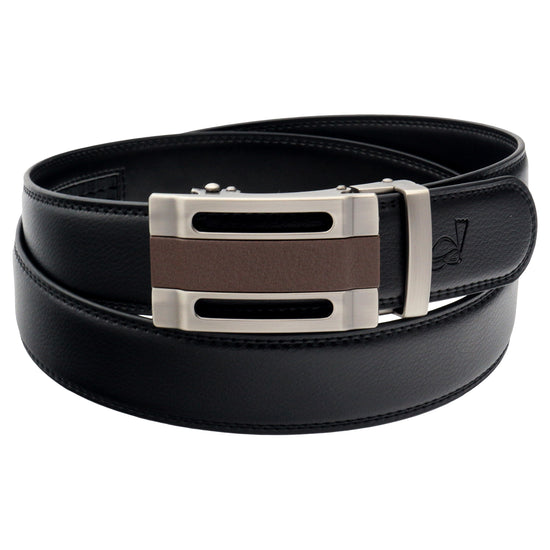 QHA Men's Ratchet Leather Belt Automatic Buckle 35mm Holeless Q33 - QHA UK