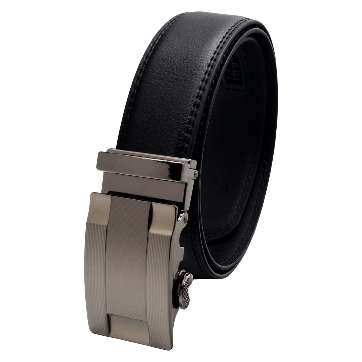 QHA Men's Triple Stripe Gunmetal Ratchet Belt 35mm Holeless Q5087 - QHA UK