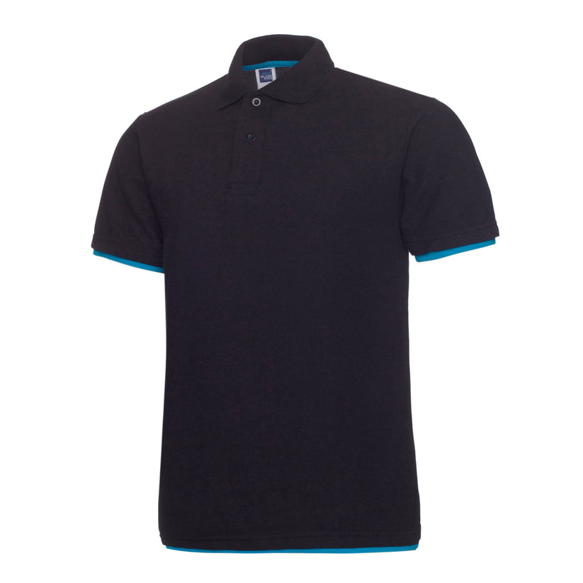 QHA Men's Unisex Piqué Polo Shirt | Cotton Blend | Contrast Collar | 11 Colours | S–2XL - Collar Detail - QHA UK