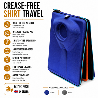 QHA Q95 Hard Shirt Carrier Case | Travel Shirt Tie Folder | Crease Free - QHA UK