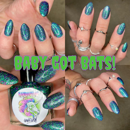 Radioactive Unicorn Nail Polish Baby Got Bats 10ml - QHA UK