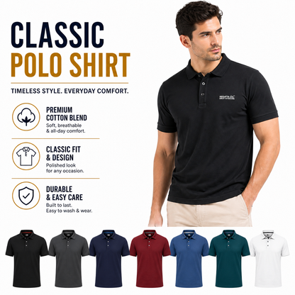 Regatta Mens Active Polo Shirt Quick Dry Breathable Sports T-Shirt | P - QHA UK