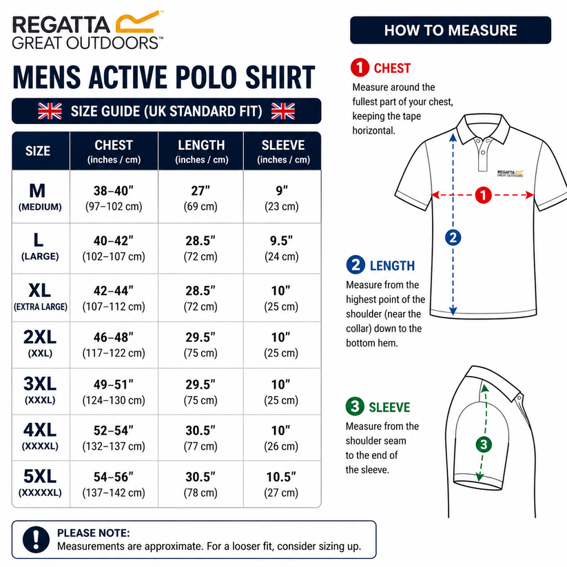 Regatta Mens Active Polo Shirt Quick Dry Breathable Sports T-Shirt | P - QHA UK