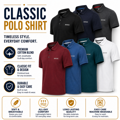 Regatta Mens Active Polo Shirt Quick Dry Breathable Sports T-Shirt | P - QHA UK