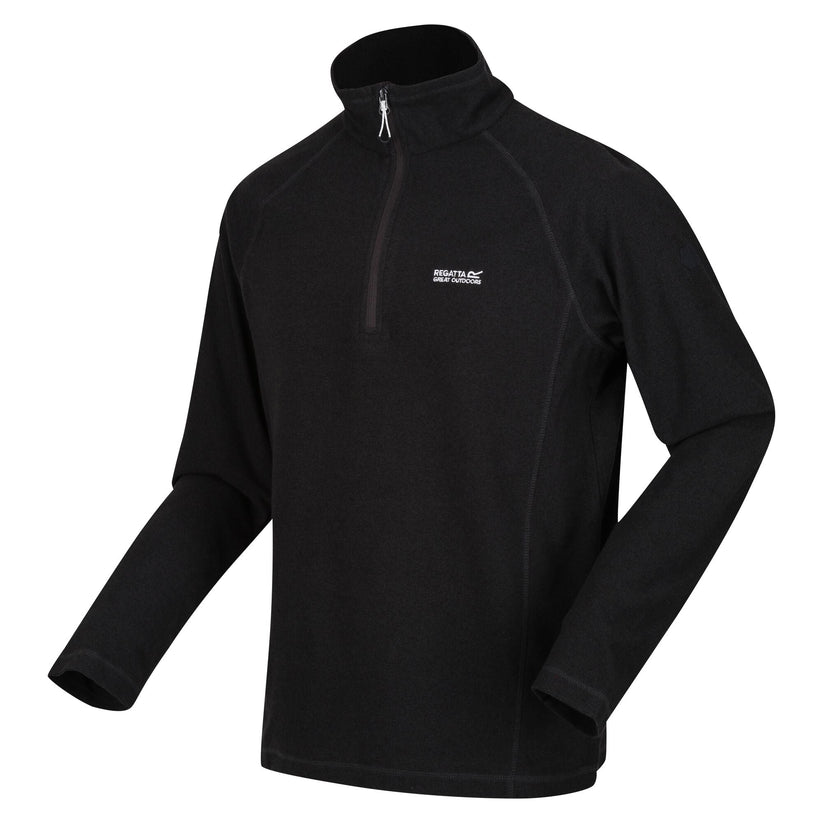 Regatta Mens Half Zip Fleece Lightweight Microfleece Outdoor Top - Zip Detail - QHA UK