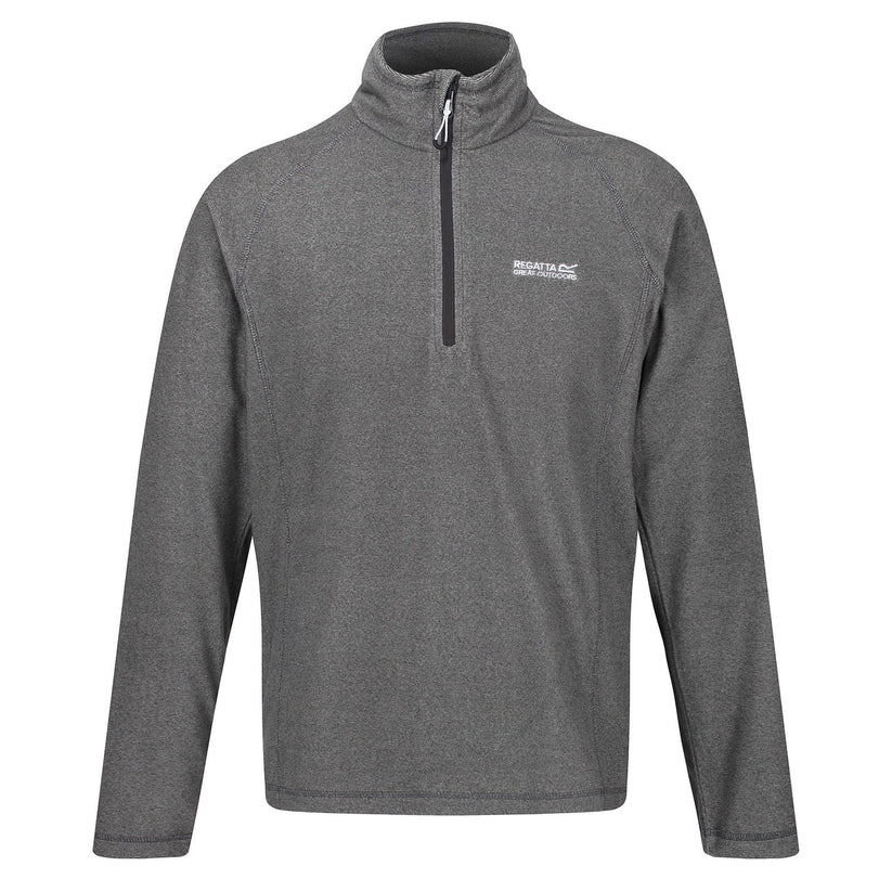 Regatta Mens Half Zip Fleece Lightweight Microfleece Outdoor Top - Zip Detail - QHA UK