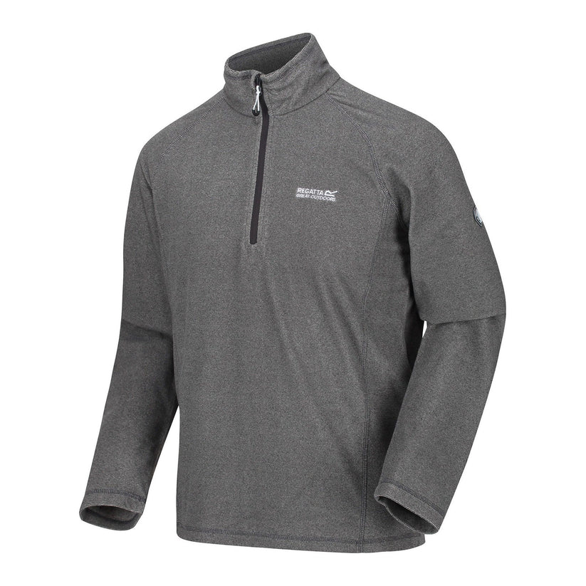 Regatta Mens Half Zip Fleece Lightweight Microfleece Outdoor Top - Zip Detail - QHA UK