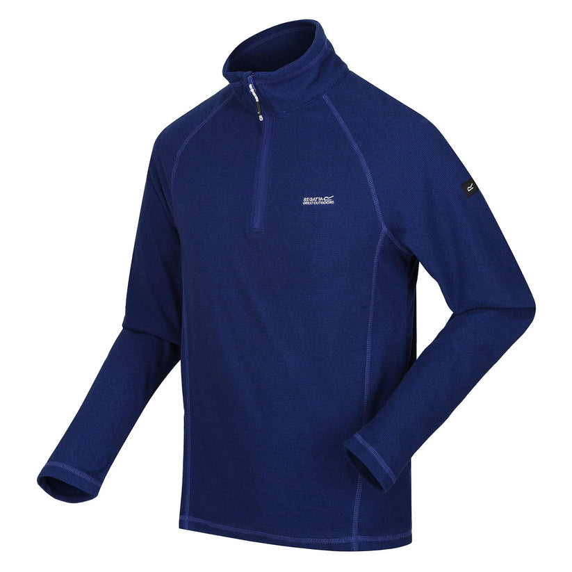 Regatta Mens Half Zip Fleece Lightweight Microfleece Outdoor Top - Zip Detail - QHA UK