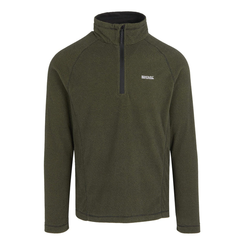 Regatta Mens Half Zip Fleece Lightweight Microfleece Outdoor Top - Zip Detail - QHA UK