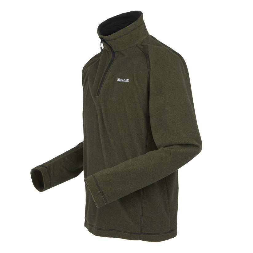 Regatta Mens Half Zip Fleece Lightweight Microfleece Outdoor Top - Zip Detail - QHA UK