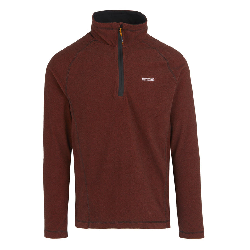 Regatta Mens Half Zip Fleece Lightweight Microfleece Outdoor Top - Zip Detail - QHA UK