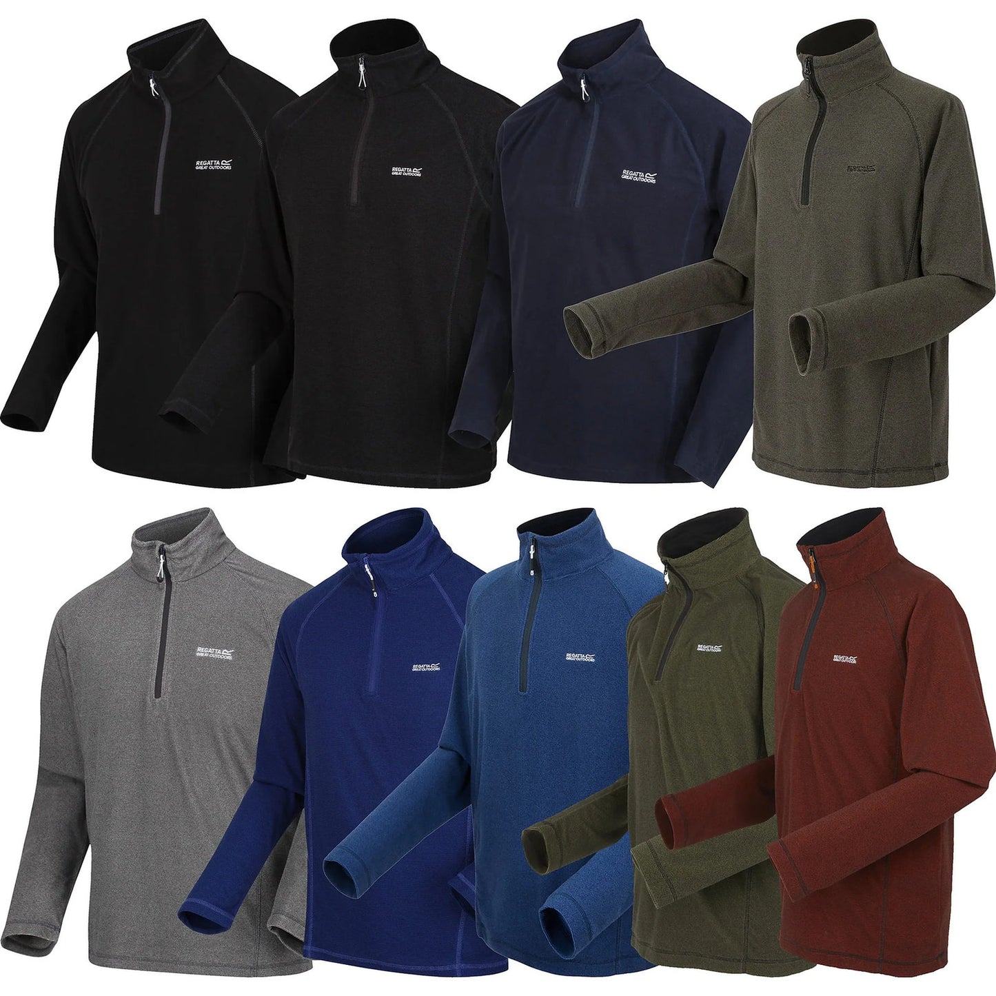Regatta Mens Half Zip Fleece Lightweight Microfleece Outdoor Top - Zip Detail - QHA UK