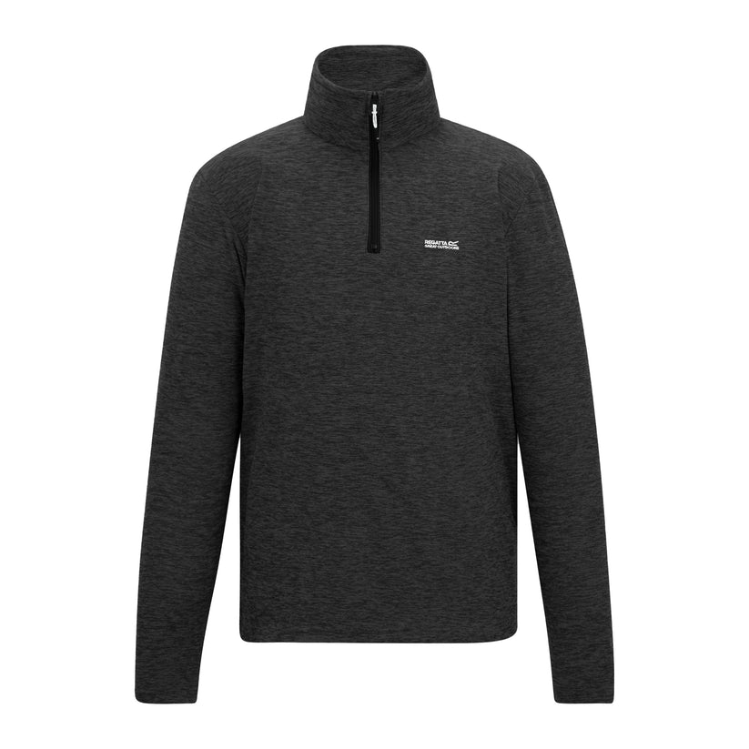 Regatta Thompson Marl Mens Quarter Zip Fleece Sweatshirt Pullover Top - Zip Detail - QHA UK