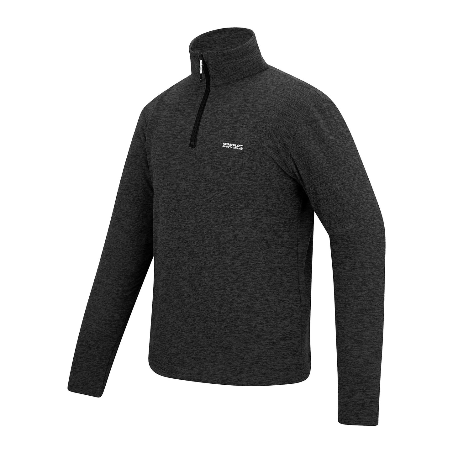 Regatta Thompson Marl Mens Quarter Zip Fleece Sweatshirt Pullover Top - Zip Detail - QHA UK