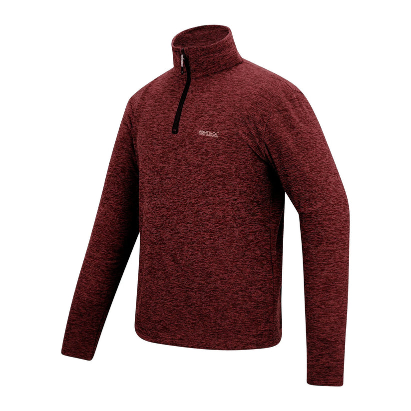 Regatta Thompson Marl Mens Quarter Zip Fleece Sweatshirt Pullover Top - Zip Detail - QHA UK