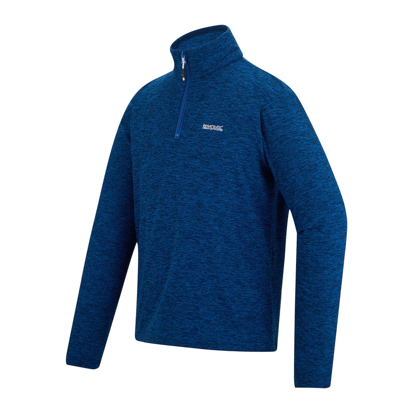 Regatta Thompson Marl Mens Quarter Zip Fleece Sweatshirt Pullover Top - Zip Detail - QHA UK