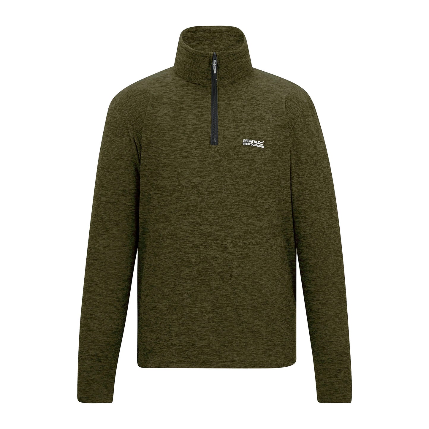Regatta Thompson Marl Mens Quarter Zip Fleece Sweatshirt Pullover Top - Zip Detail - QHA UK
