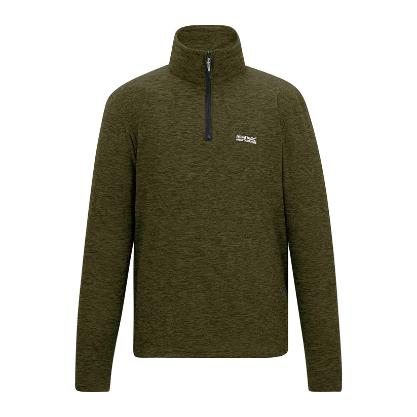 Regatta Thompson Marl Mens Quarter Zip Fleece Sweatshirt Pullover Top - Zip Detail - QHA UK