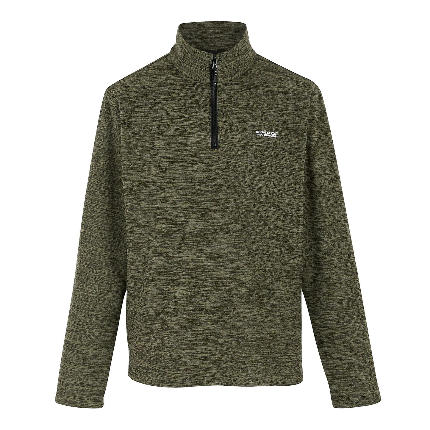 Regatta Thompson Marl Mens Quarter Zip Fleece Sweatshirt Pullover Top - Zip Detail - QHA UK