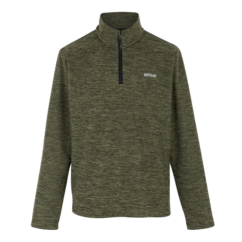 Regatta Thompson Marl Mens Quarter Zip Fleece Sweatshirt Pullover Top - Zip Detail - QHA UK