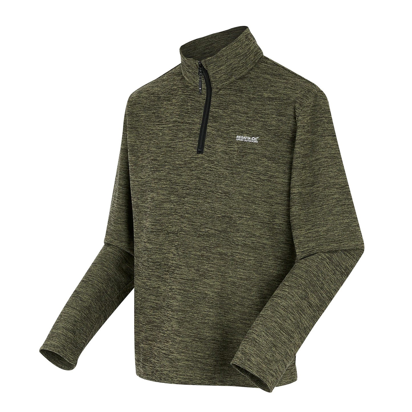 Regatta Thompson Marl Mens Quarter Zip Fleece Sweatshirt Pullover Top - Zip Detail - QHA UK