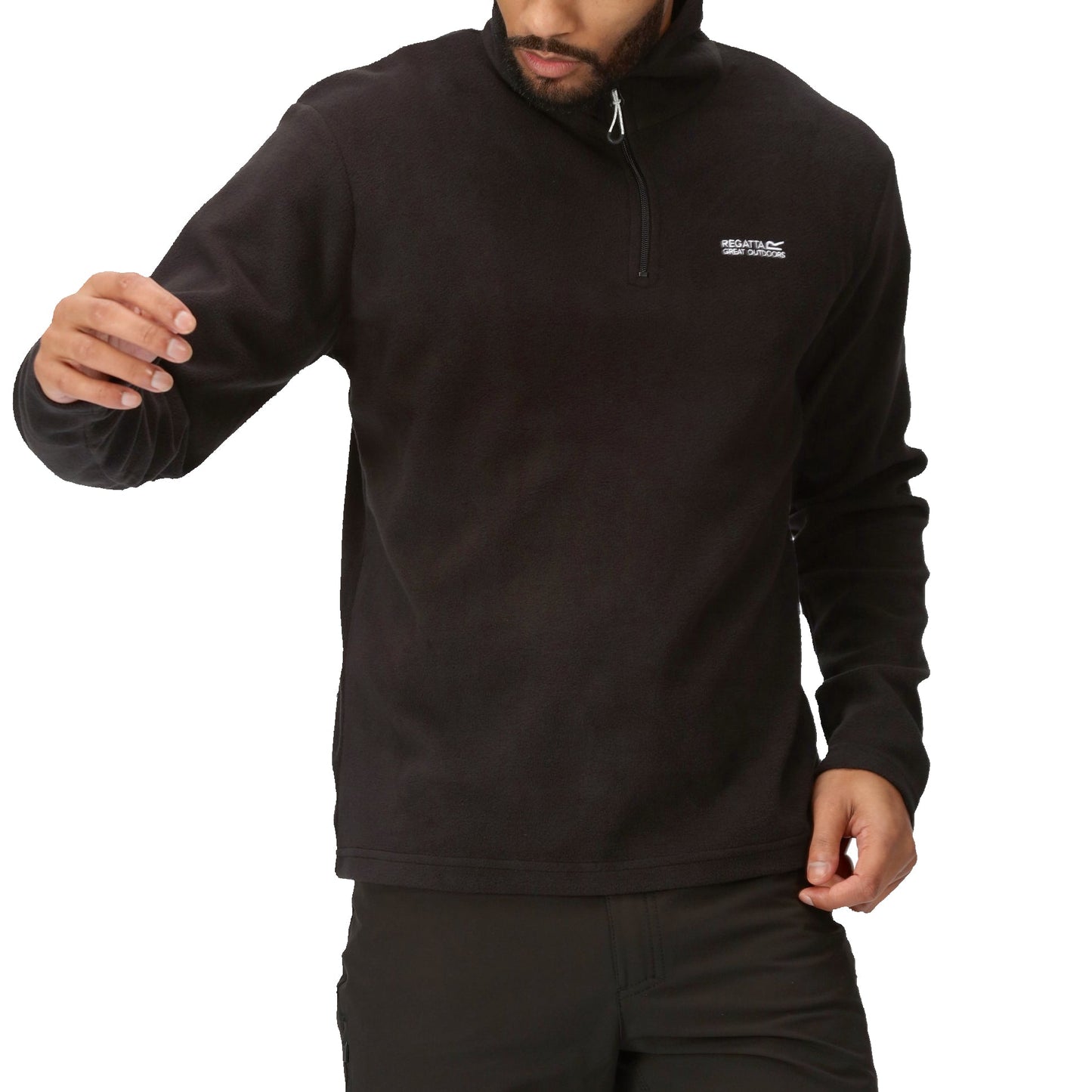 Regatta Mens Thompson Fleece 1/4 Zip Lightweight Anti Pill Pullover - Zip Detail - QHA UK
