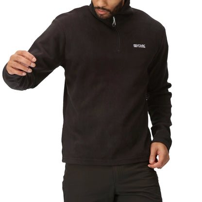 Regatta Mens Thompson Fleece 1/4 Zip Lightweight Anti Pill Pullover - Zip Detail - QHA UK