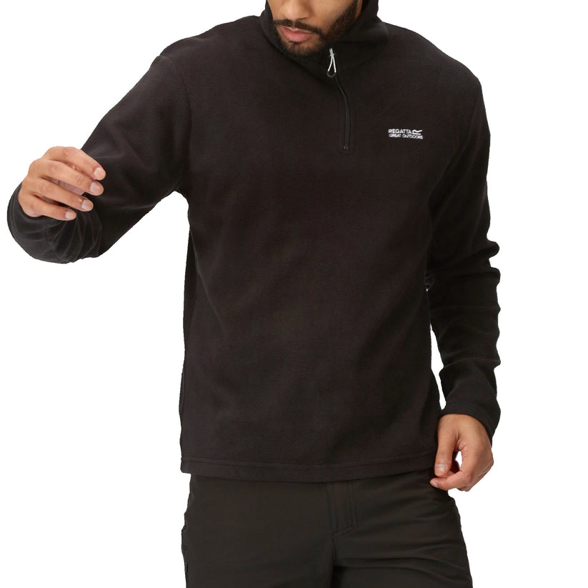 Regatta Mens Thompson Fleece 1/4 Zip Lightweight Anti Pill Pullover - Zip Detail - QHA UK