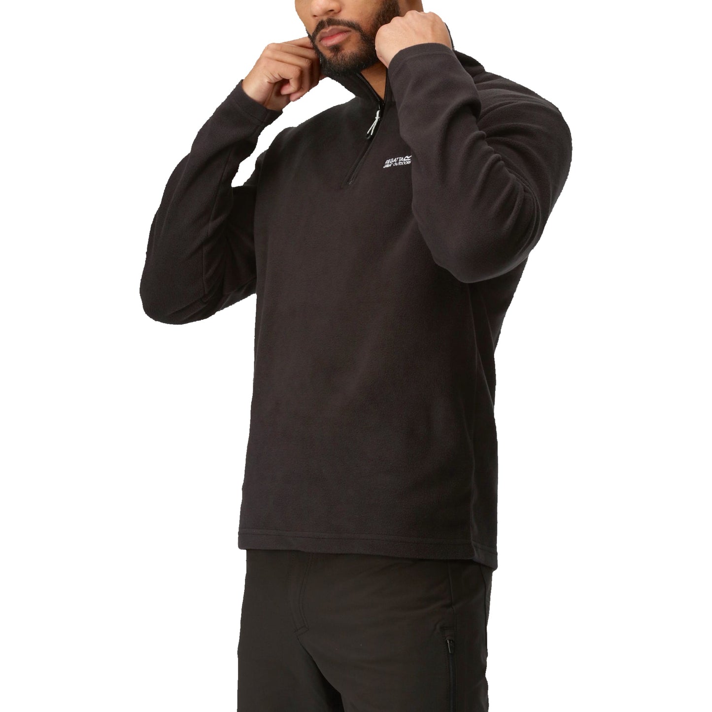 Regatta Mens Thompson Fleece 1/4 Zip Lightweight Anti Pill Pullover - Zip Detail - QHA UK