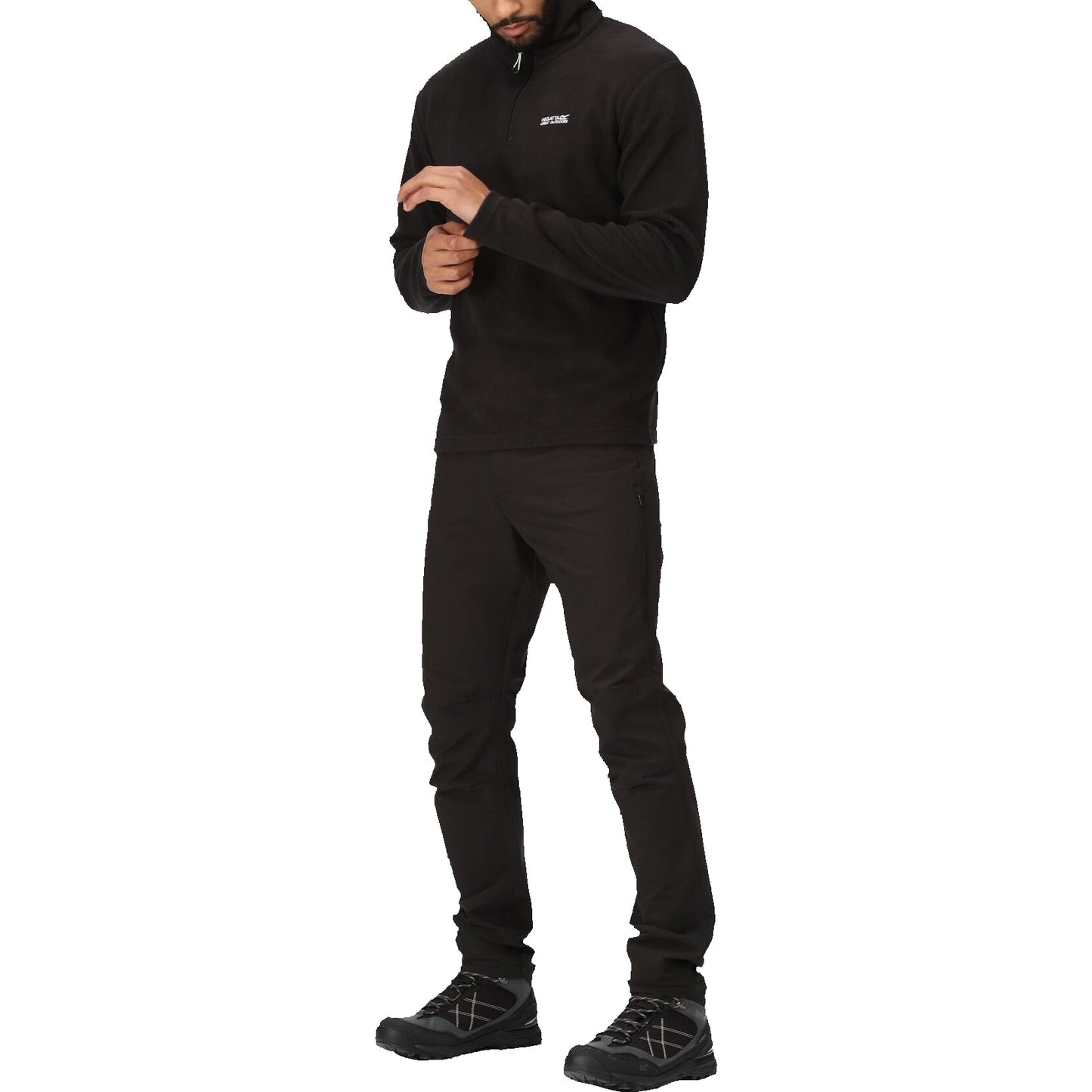 Regatta Mens Thompson Fleece 1/4 Zip Lightweight Anti Pill Pullover - Zip Detail - QHA UK