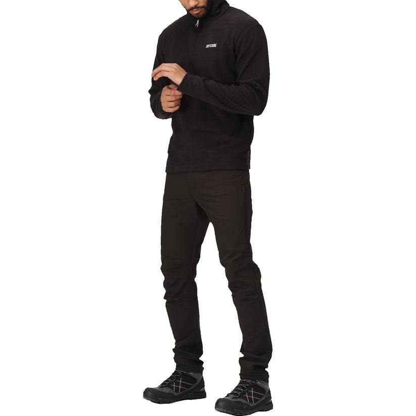 Regatta Mens Thompson Fleece 1/4 Zip Lightweight Anti Pill Pullover - Zip Detail - QHA UK