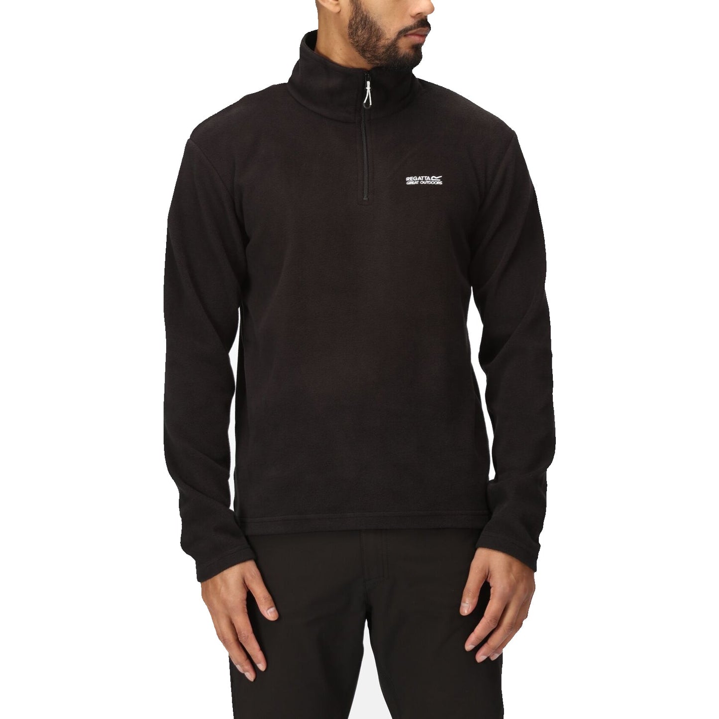 Regatta Mens Thompson Fleece 1/4 Zip Lightweight Anti Pill Pullover - Zip Detail - QHA UK