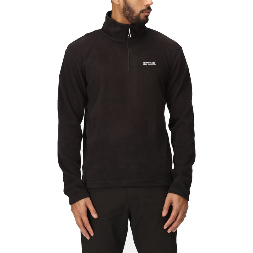 Regatta Mens Thompson Fleece 1/4 Zip Lightweight Anti Pill Pullover - Zip Detail - QHA UK