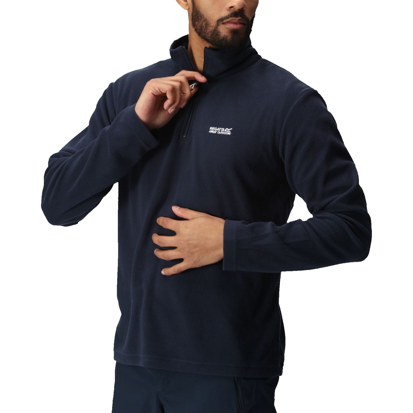 Regatta Mens Thompson Fleece 1/4 Zip Lightweight Anti Pill Pullover - Zip Detail - QHA UK