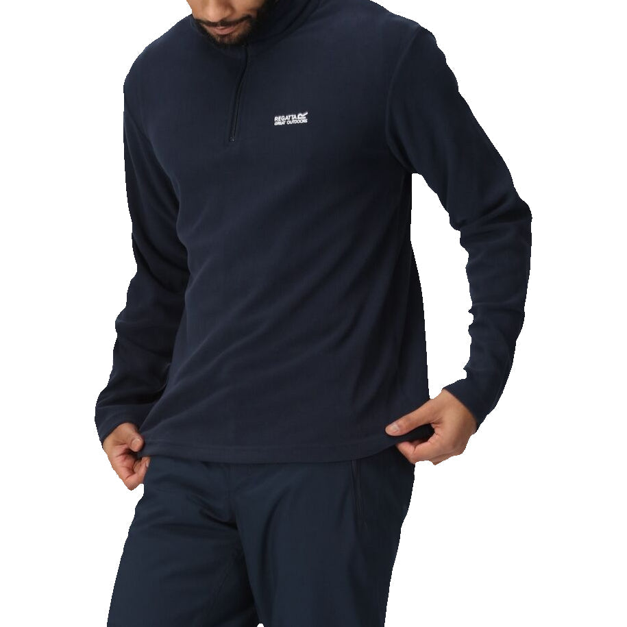 Regatta Mens Thompson Fleece 1/4 Zip Lightweight Anti Pill Pullover - Zip Detail - QHA UK