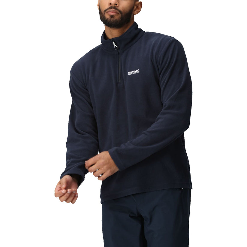 Regatta Mens Thompson Fleece 1/4 Zip Lightweight Anti Pill Pullover - Zip Detail - QHA UK