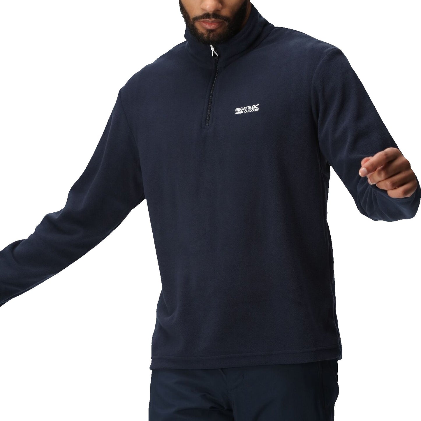 Regatta Mens Thompson Fleece 1/4 Zip Lightweight Anti Pill Pullover - Zip Detail - QHA UK