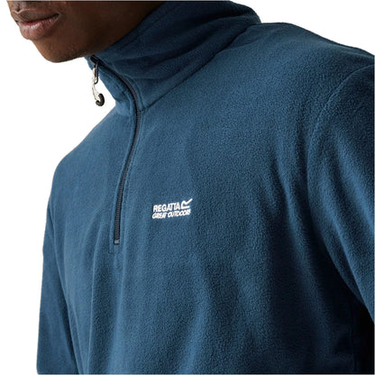 Regatta Mens Thompson Fleece 1/4 Zip Lightweight Anti Pill Pullover - Zip Detail - QHA UK