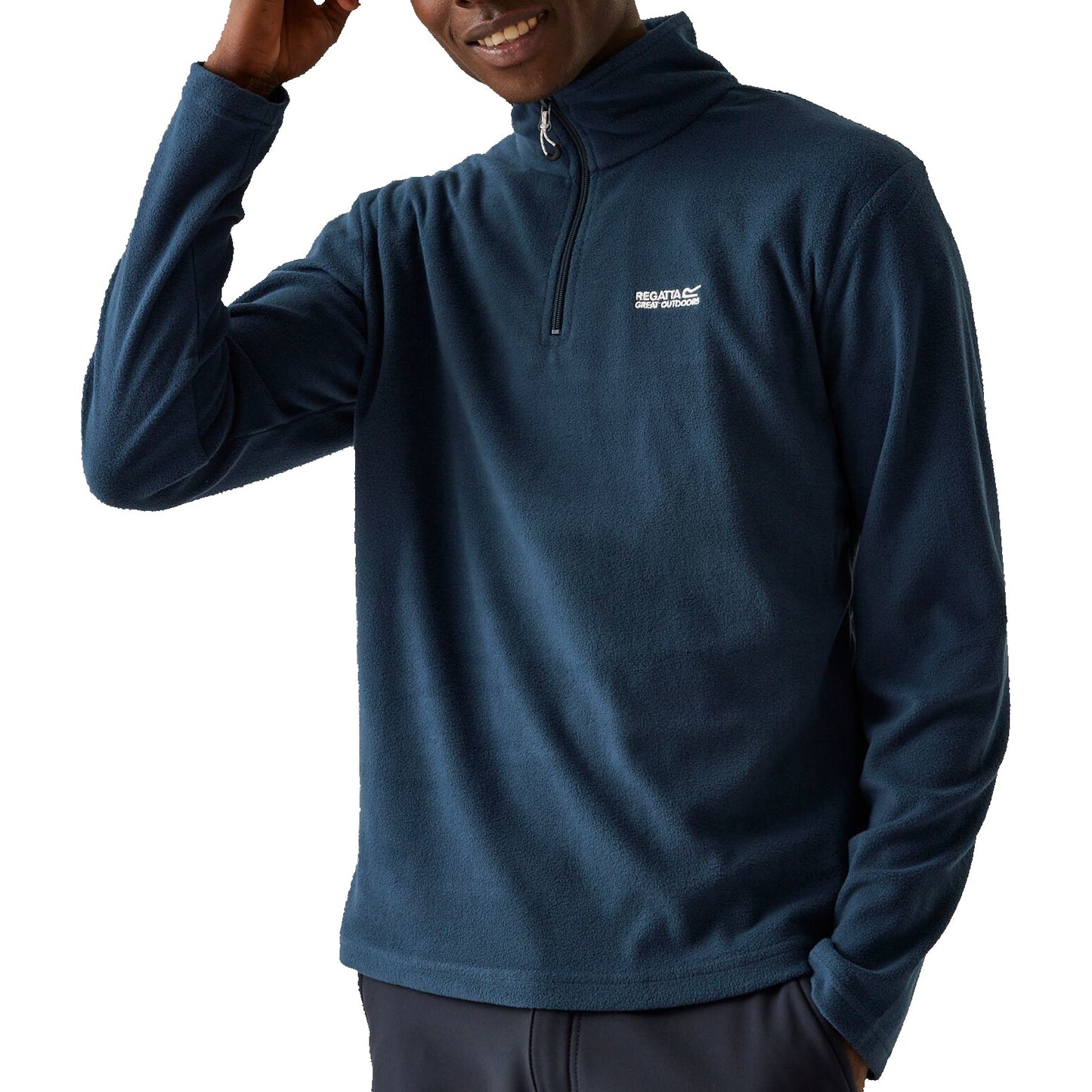 Regatta Mens Thompson Fleece 1/4 Zip Lightweight Anti Pill Pullover - Zip Detail - QHA UK