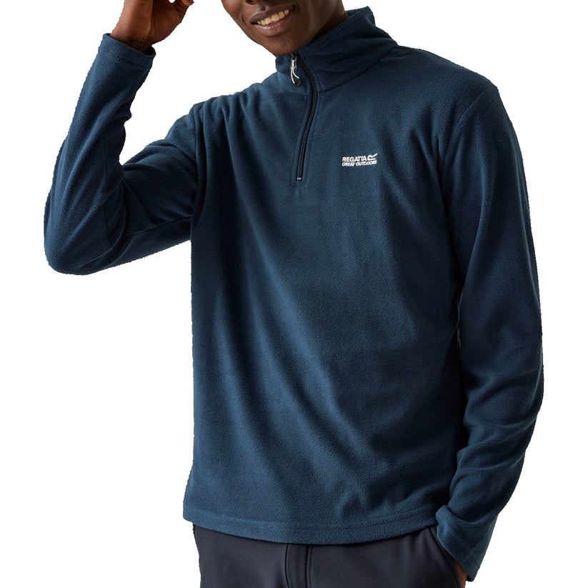 Regatta Mens Thompson Fleece 1/4 Zip Lightweight Anti Pill Pullover - Zip Detail - QHA UK