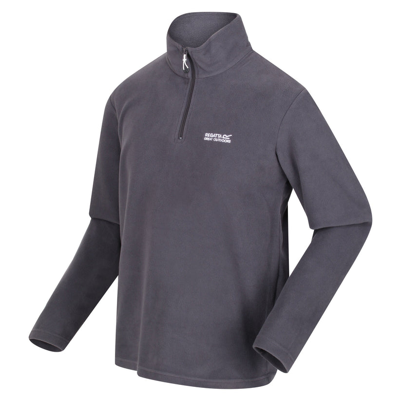 Regatta Mens Thompson Fleece 1/4 Zip Lightweight Anti Pill Pullover - Zip Detail - QHA UK