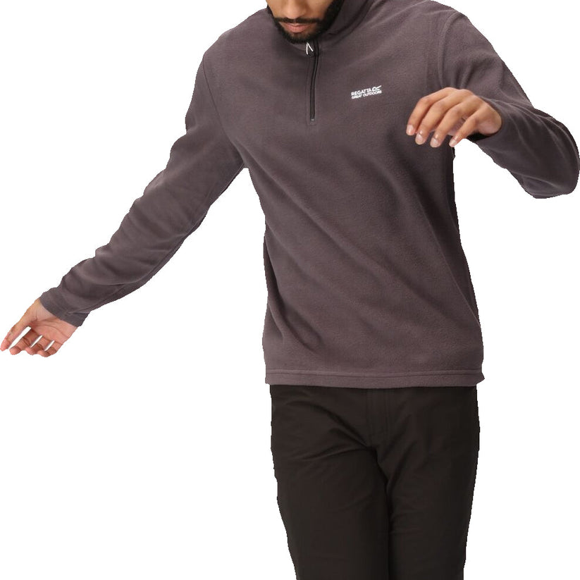Regatta Mens Thompson Fleece 1/4 Zip Lightweight Anti Pill Pullover - Zip Detail - QHA UK