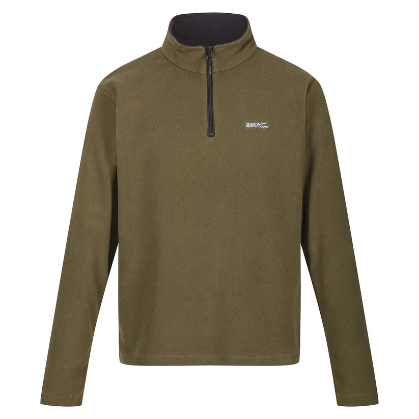 Regatta Mens Thompson Fleece 1/4 Zip Lightweight Anti Pill Pullover - Zip Detail - QHA UK