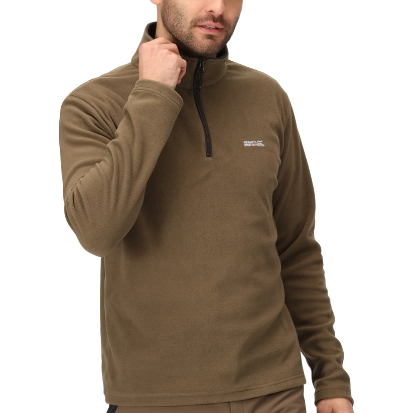 Regatta Mens Thompson Fleece 1/4 Zip Lightweight Anti Pill Pullover - Zip Detail - QHA UK