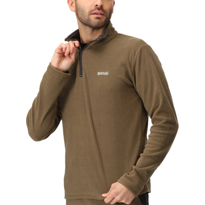Regatta Mens Thompson Fleece 1/4 Zip Lightweight Anti Pill Pullover - Zip Detail - QHA UK